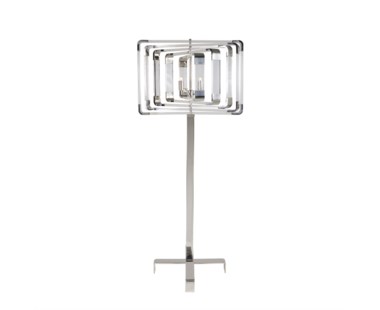 Spiral Acrylic Floor Lamp - Nickel